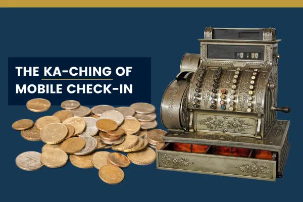 An old cash register and a pile of coins - imagine the register ringing and going "ka-ching!"